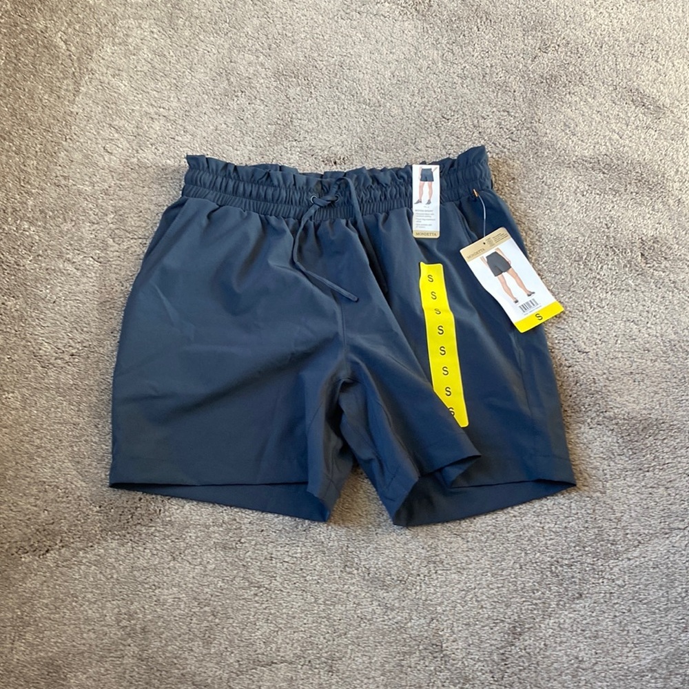 Mondetta Gray Woven Athletic Shorts Drawstring Lightweight Activewear SIZE S NWT